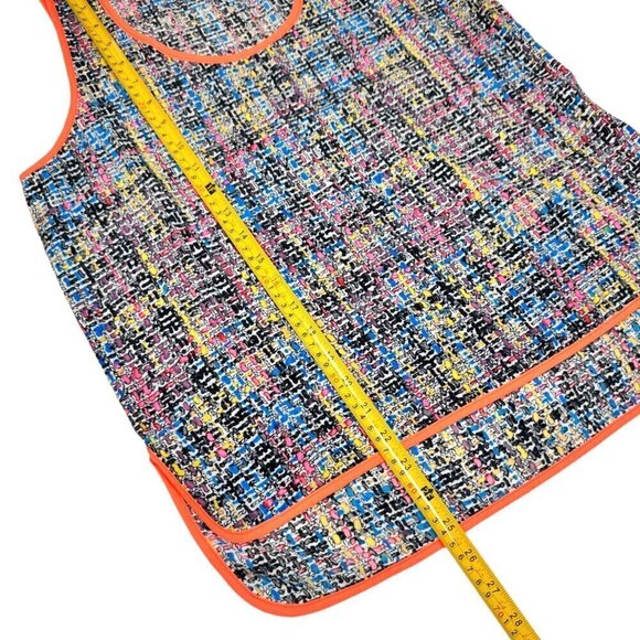 New Rock Stella & Jamie Tank Top Sz.L Multi Orange Trim Hi-Lo Scoop Neck y2k 90s - Picture 6 of 9